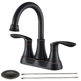 2 Handles 4-inch Oil Wiped Bronze Bathroom Faucet, Banned From Amazon Platform, Unable To Ship On Weekends