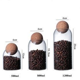 1 SET Storage Ball Jar, Glass Tea Jar, Minimalist Cork Jar, Sealed Candy Jar, Storage Jar, Coffee Jar, Dry Food Storage Jar, Coffee Storage Conta