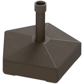 Patio Umbrella Base Holder, Heavy Duty Outdoor Umbrella Stand Base, Filled Up To 42lbs With Stand Or 33lbs With Water For Garden, Poolside, Brown