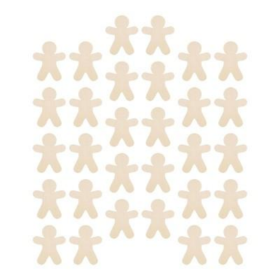 30 Pieces Of Unpainted Gingerbread Man Slices For Painting DIY Handmade Christmas And Halloween Supplies