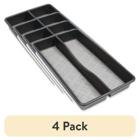 4 Pack Utensil Organizer with No Slip Grip, Gray
