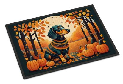 NEW Dachshund Fall Doormat Front Door Mat Indoor Outdoor Rugs for Entryway, Non Slip Washable Low Pile, 18H X 27W