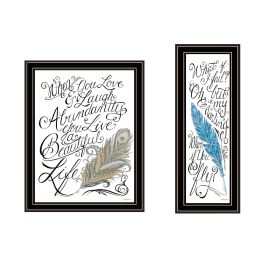 Trendy Decor 4U 2- Piece Vignette What if I FAIL? Black Framed Wall Art for Living Room, Bedroom Wall Art Print for Home Decor by Deb Strain