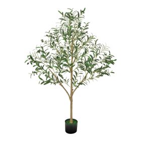 5FT Artificial Olive Tree Tall Fake Plant with Black Pot for Home Office