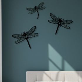 CIFbuy Handmade Gothic Dragonfly Metal Wall Art, Black Iron Dark Academia Insect Sculpture, Witchy Boho Cottagecore Wall Decor, for Living Room, (Option: 24474762)