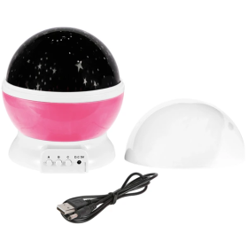 LED Star Sky Projector Night Light Kids Rotating Starry Night Lamp (Color: Pink)