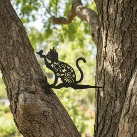 CIFbuy Farmhouse Dog Cat Metal Wall Decor Set of 2 Rustic Animal Silhouette Weather, Weather Resistant Indoor Outdoor Garden, Patio Country Style (Option: 10832518)