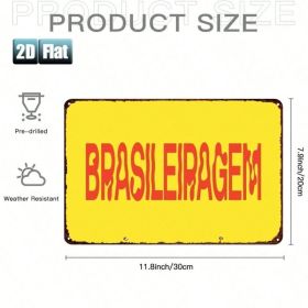 CIFbuy 1pc 2D Flat Metal Tin Sign Brasileiragem Brazilian Culture 8x12, Brasileiragem Brazilian Culture 8x12 Wall Decor（Tin SiikTin, Tin SiikTin, (Option: 57688925)