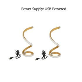 2Pcs Creative Spiral Three-Color Adjustable LED Desk Lamp, Three-Color Dimming, Soft Lighting, Eye-Friendly And Comfortable, Suitable For Bedroom (Option: Golden)