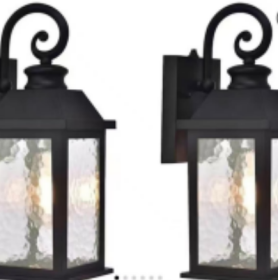 Dusk To Dawn Outdoor Wall Lantern Porch Light Exteriors House Lights Wall Mount Waterproof Anti-Rust Modern Black Sconce Small For Patio Light Fi (Color: Black)