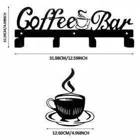 CIFbuy Rustic Farmhouse Wall Mounted Mug Rack, Space-Saving Coffee Cup Holder, Organizer for Coffee Bar, Shelf, for Coffee Lovers （TikTRa, TikTRa (Option: 02548619)
