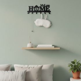 CIFbuy Farmhouse Black Iron Wall Mounted Coat Rack with Hooks, Heavy-Duty Rust-Proof Space-Saving Organizer, Organizer, Bathroom Kitchen, Decor H (Option: 68792266)