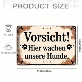 CIFbuy 1pc German-Style Beware Of Dog Warning Sign, Sign, Rustproof Iron Yard 8x12 Decor（ikDog, ikDog, Theme Self-pickup Logiopics） (Option: 30635715)
