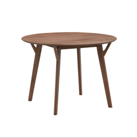 42.01 Inch Saving Place Table,Wooden Dining Table For 4 Persons,Modern Design Round Kitchen Table For Living Room,Apartment,Restaurant,Black (Option: Walnut)