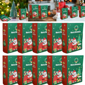 10 Pcs Christmas Candy Boxes Merry Christmas Santa Claus Xmas Tree Storybook Box Cookie Goodie Paper Treat Box For Christmas Gift Wrapping Holiday Par (Option: Multicolour)