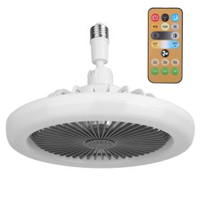 White-Grey Options -- 1Pc Ceiling Fan With Lights Remote Control 9.44in E27 Socket Fanlight With Dimmable Dimming Light Color Brightness 3 Fan Sp (Color: Grey)