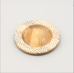 Handcrafted 13 Wood Charger Plate   Wooden Dinning Placemat Artisan Wood Tableware (Option: White3)
