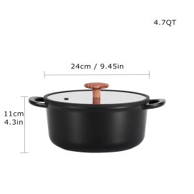 Clean Soup Pot (Option: Black-24cm)