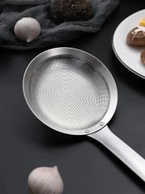 Stainless Steel Oil Strainer Spoon Summer Promotion With Handle Fine Mesh Kitchen Oil Strainer (Option: 2Pcs)