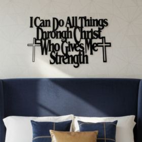 CIFbuy I Can Do All Things Metal Tin Sign Inspirational Motivational Wall Art, Decor Waterproof Rustproof Vintage Hanging Plaque for Home, Office (Option: 49808055)