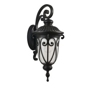 23in H 1-pack Classic Outdoor Wall Lantern, Black Vintage Wall Sconce With Bubble Glass, Weatherproof Exterior Light Fixture For Porch, Patio, An (Option: default)