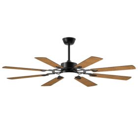 60 Inch Ceiling Fan With Lights And Remote Control, 8 Plywood Blades, 6-Speed Noiseless Reversible DC Motor, 3CCT, Windmill Ceiling Fan For Kitch (Option: default)
