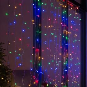 300 LED Multicolor Curtain String Lights With 8 Lighting Modes, Connectable Waterproof Fairy Lights For Bedroom, Windows, Christmas, Weddings, Pa (Option: Multicolor)