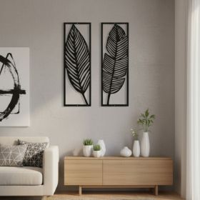 CIFbuy 2Pcs Vintage Botanical Tropical Leaf Metal Wall Art Set, Boho Floral Rustic Farmhouse Hanging Decor, Farmhouse Hanging Decor, Indoor Outdo (Option: 10711588)