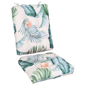 Multiple Color Options - Rocking Chair Cushion Set Upper And Lower Back And Seat Sets With Non-Slip Ties Polyester Fiber Filling Comfortable For (Color: BeigeColorLeaf)