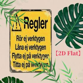 CIFbuy Vintage Metal Sign 12x8, Workshop Rules Swedish Tool Warning Decor（ikHumorous, ikHumorous, Theme Self-pickup Logiopics） (Option: 59939357)