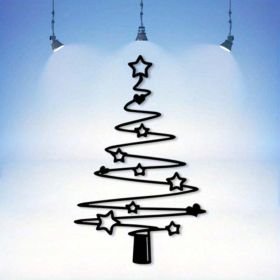 CIFbuy Simple Metal Christmas Tree Wall Decor - Rust-resistant indoor and outdoor holiday decorations, festive gifts for Halloween, Christmas, Ne (Option: 79406108)