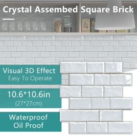 12 Pcs Peel And Stick Wall Tiles Backsplash For Kitchen Bathroom Wall Water Resistant Oil-Proof Self-Adhesive Wall Stickers Easy DIY Home Renovat (PCS: 12MZ-5-129)