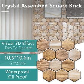 12 Pcs Hexagon Peel And Stick Backsplash Tile, Stick On Backsplash For Kitchen And Bathroom (PCS: 12MZ-5-142)