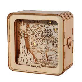 3D Wooden Puzzles For Adults Starry Sky Model Kit Night Lights Desk Decorations Birthday Gifts For Women (Option: 30081111)