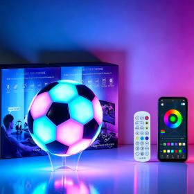 RGB Soccer Night Light, Smart LED Soccer Lamp With App And Remote Control, Table Lamp With 16 Million  Color Options, Music Sync, Timer Function, (Option: White)