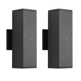 Outdoor Wall Light Fixture,Exterior Lighting Fixtures,Dusk To Dawn Modern Sconce Lights For Porch Patio Garage Front Door  Black,Square,with Sens (Option: default)